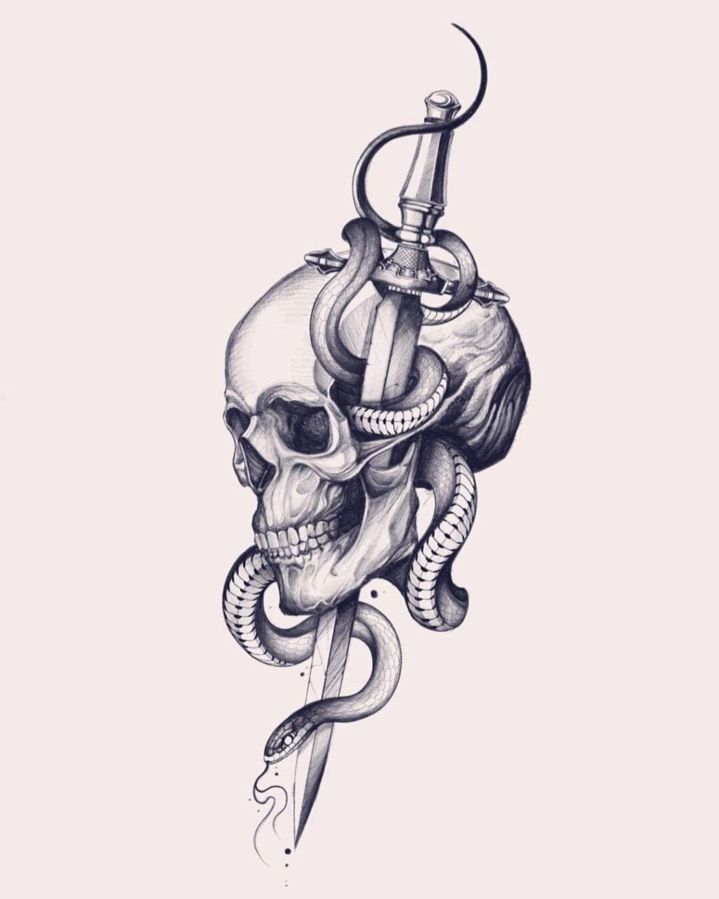 纹身暗黑写实手稿 暗黑风格纹身 纹身# #纹身