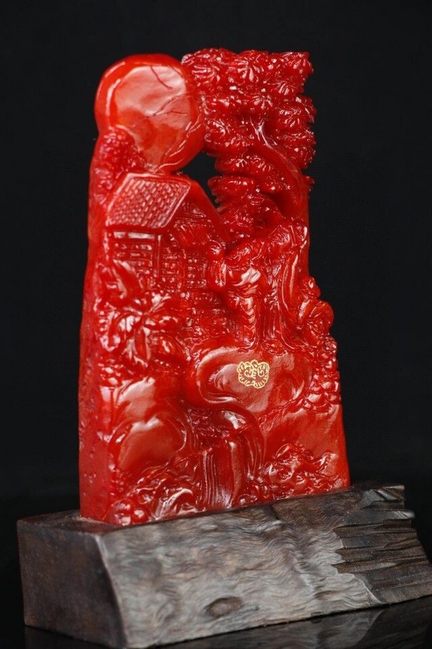 旧藏精品红田黄(玉璇作)"醉美江南"摆件 旧藏精品红田黄(玉璇作)"醉美