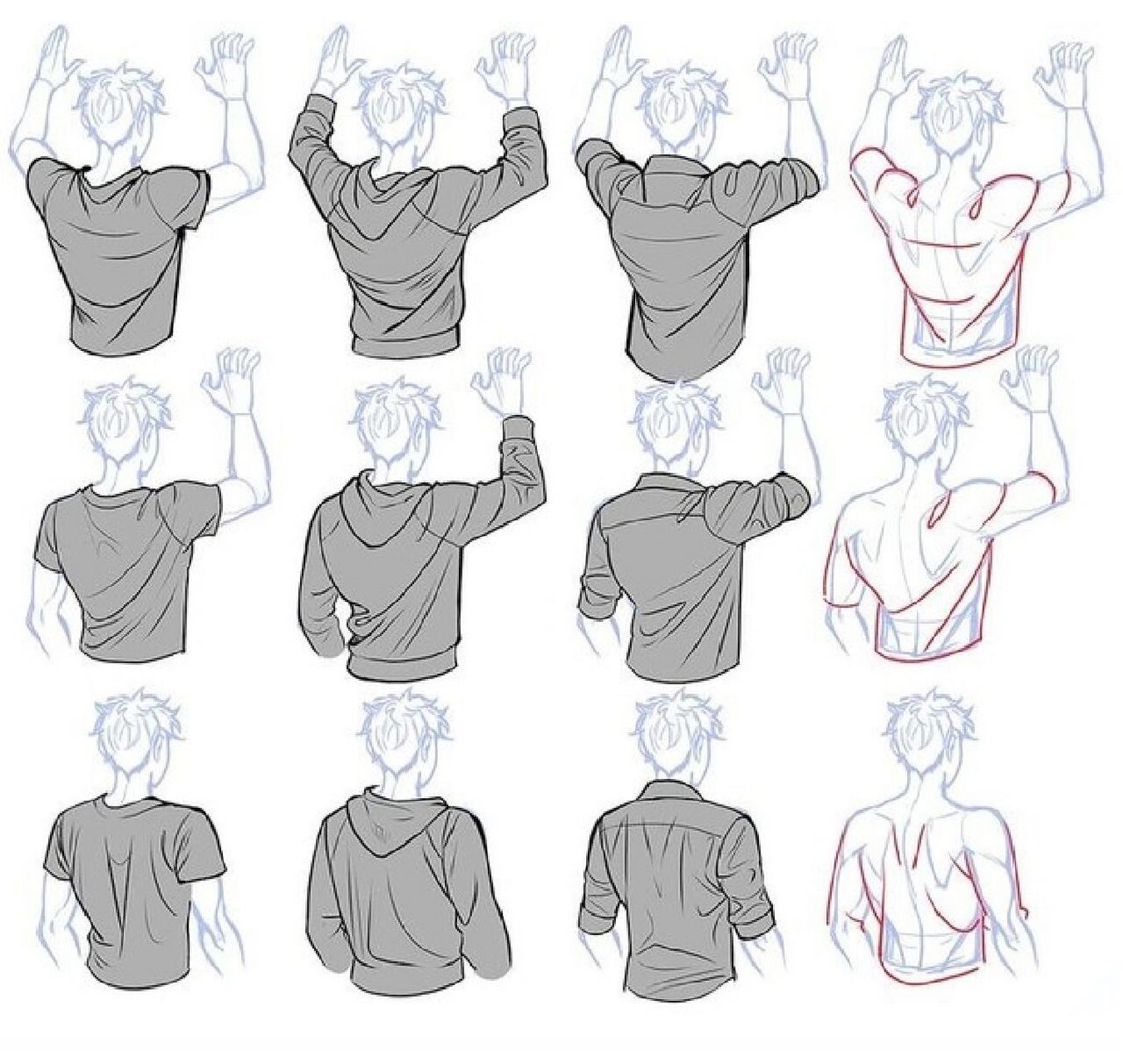 绘画素材|衣服褶皱画法及参考|板绘