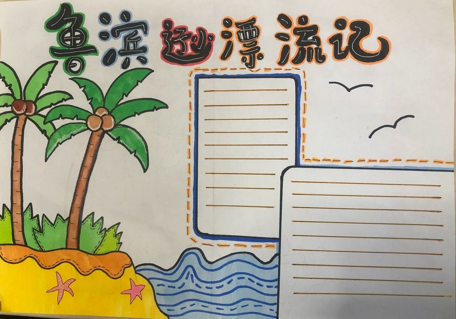 《鲁滨逊漂流记》手抄报