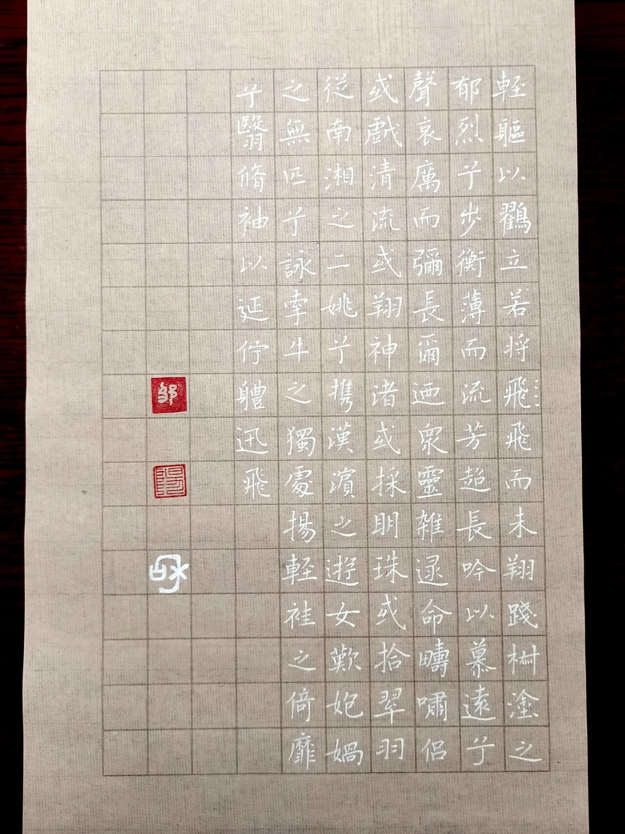 硬笔王献之《洛神赋》玉板十三行