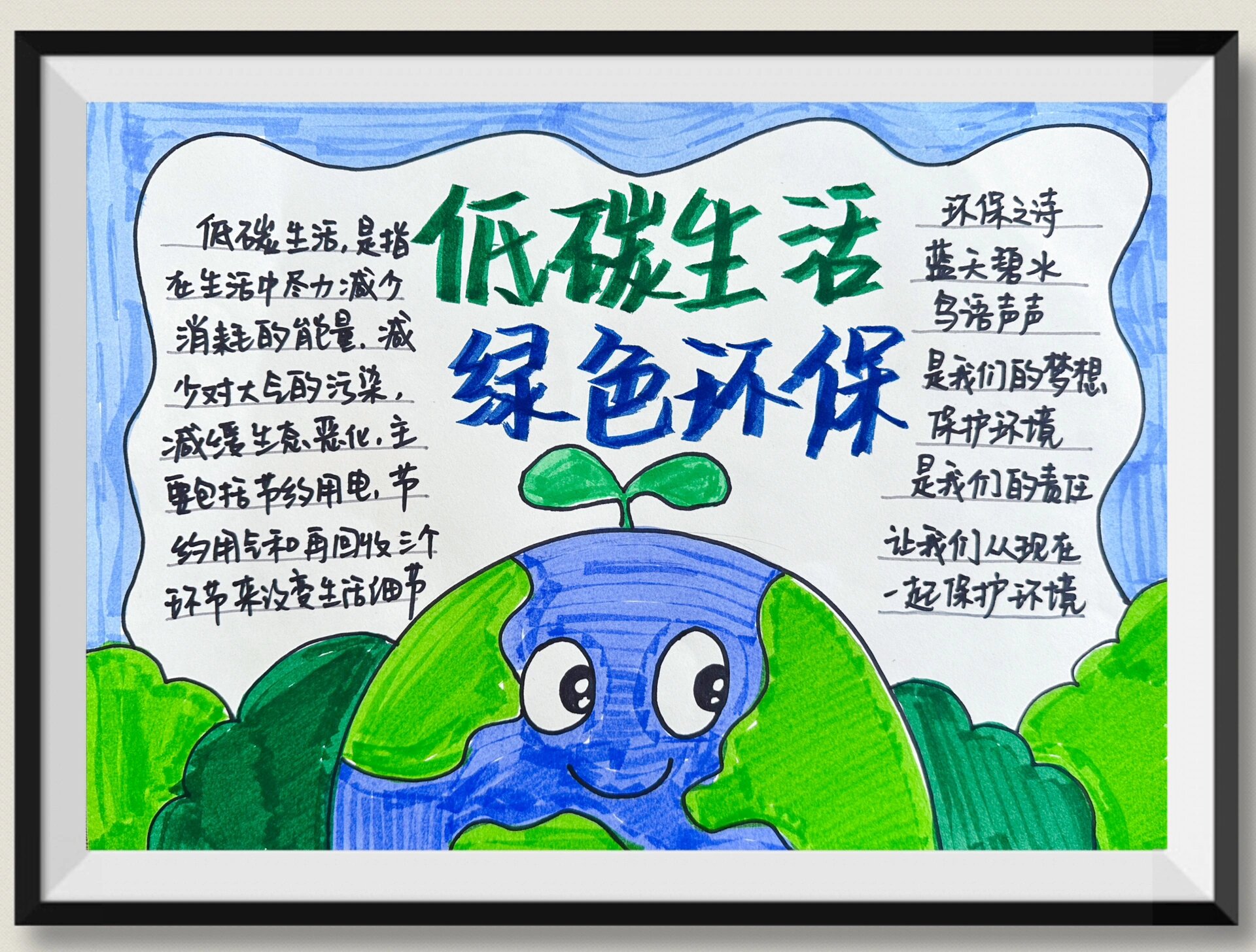 手抄报——低碳生活 绿色环保
