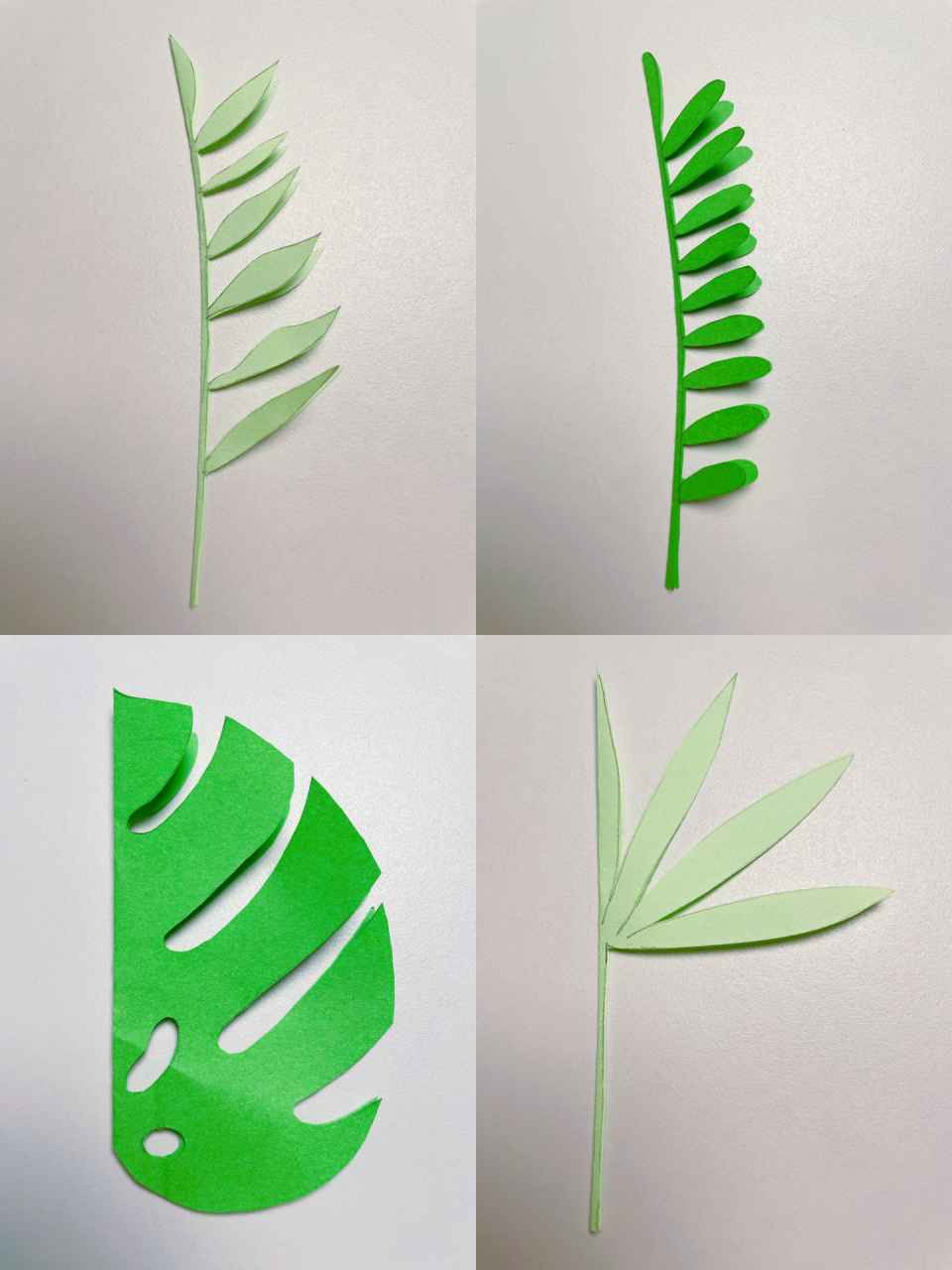 简单树叶剪纸图片