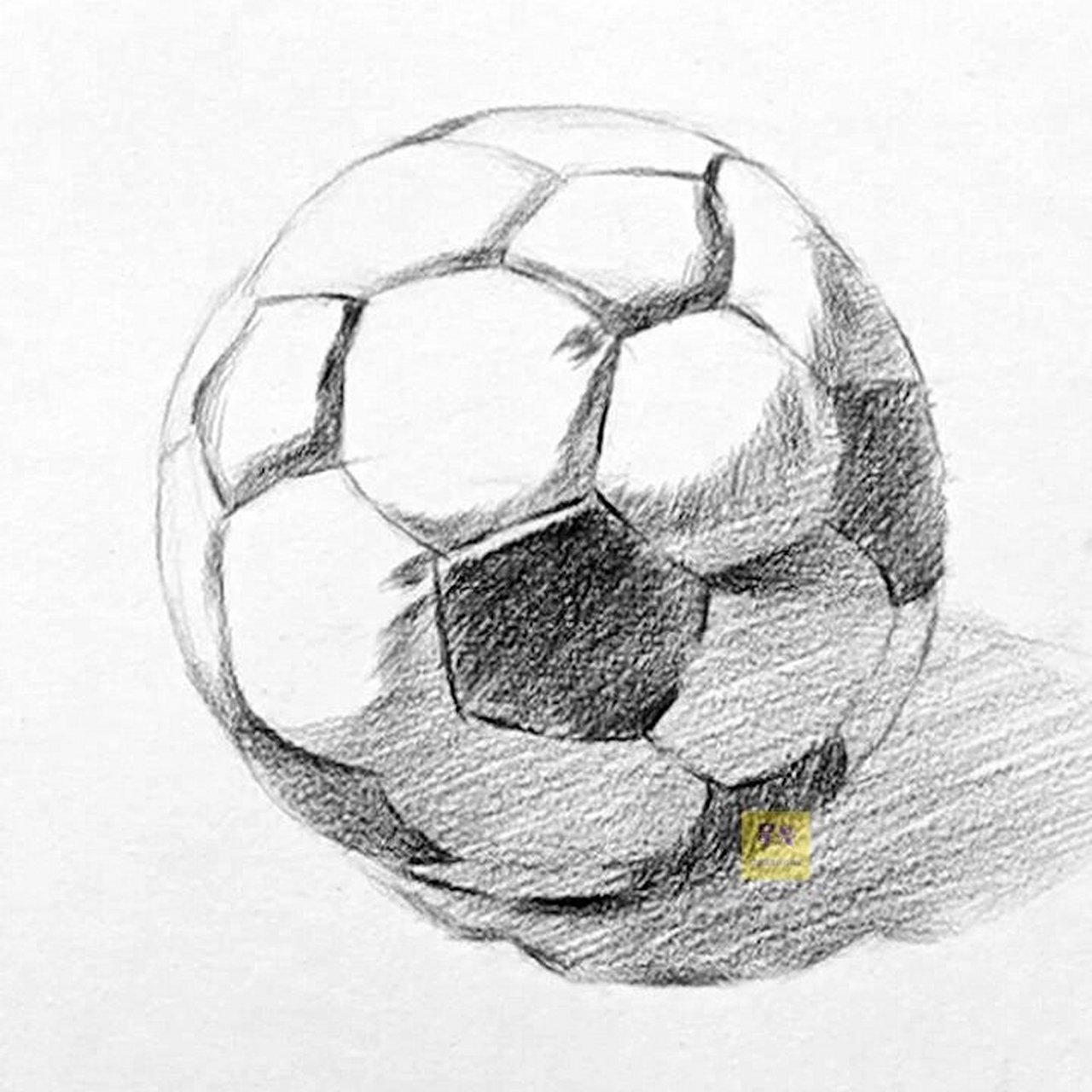 素描足球绘画详细教程 素描静物足球绘画