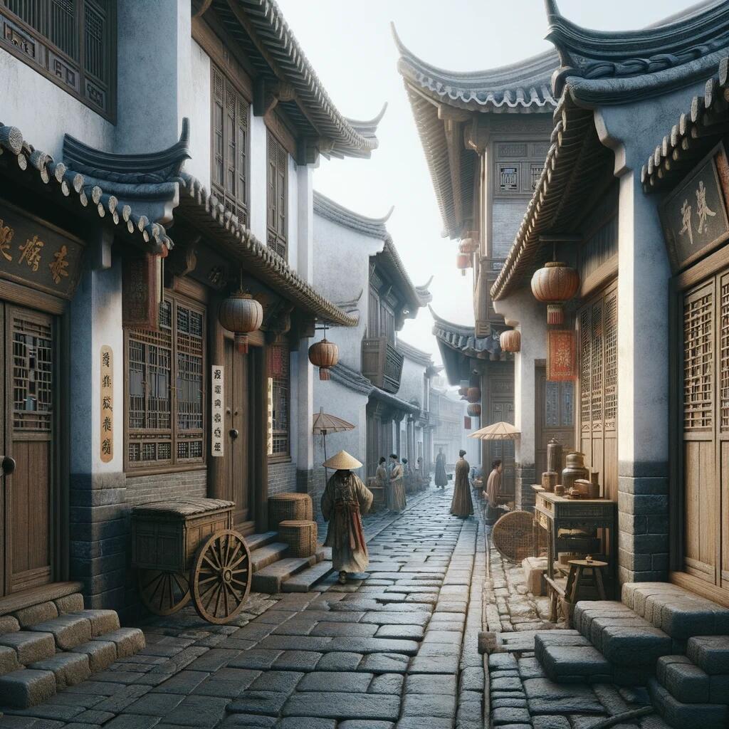 ai 复原古代街道