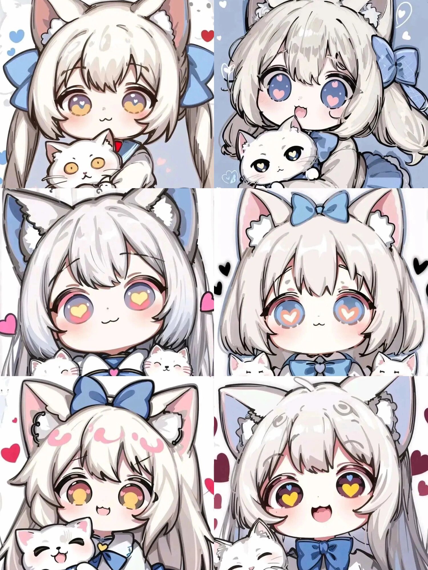 猫咪少女卡通手绘头像