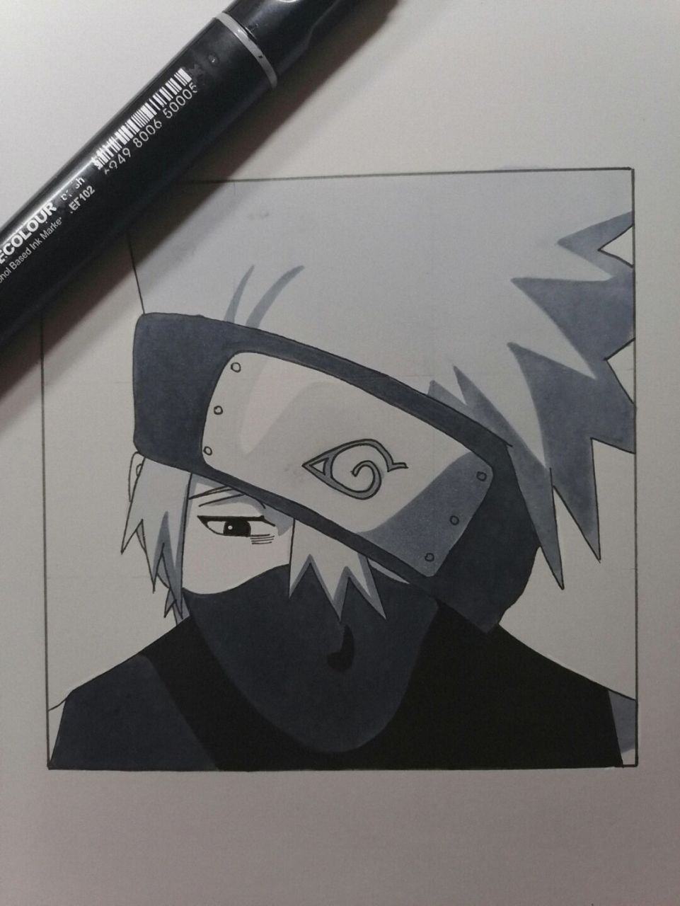 小卡卡西教程 #火影忍者# #手绘教程# #卡卡西