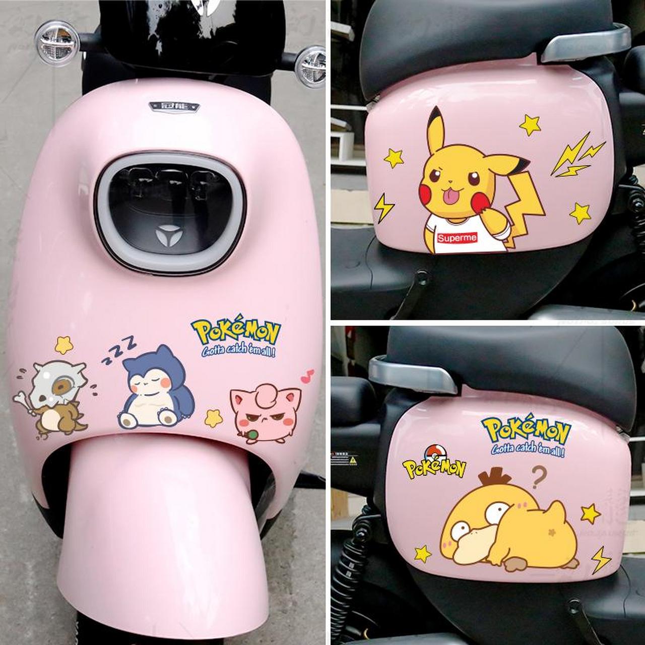 电动车贴纸超可爱!贴上皮卡丘,车身瞬间变身小清新.