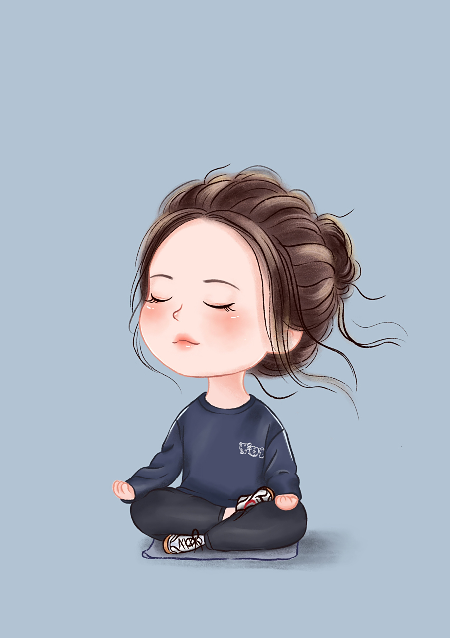 手绘头像 去有风的地方 打坐