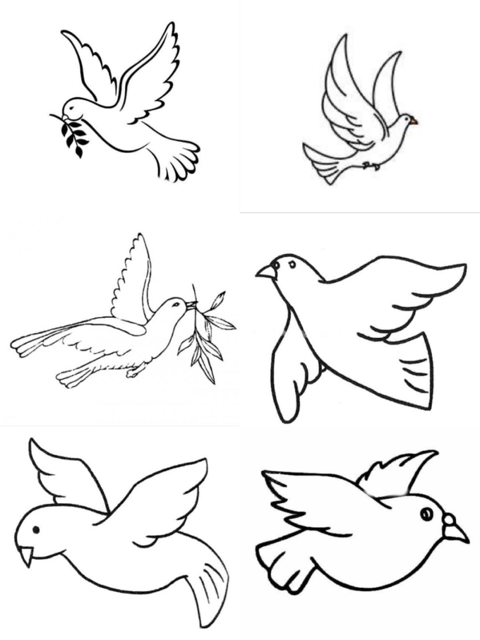【简笔画】鸽子,附两张图 不同角度的鸽子简笔画,和平鸽 #简笔画