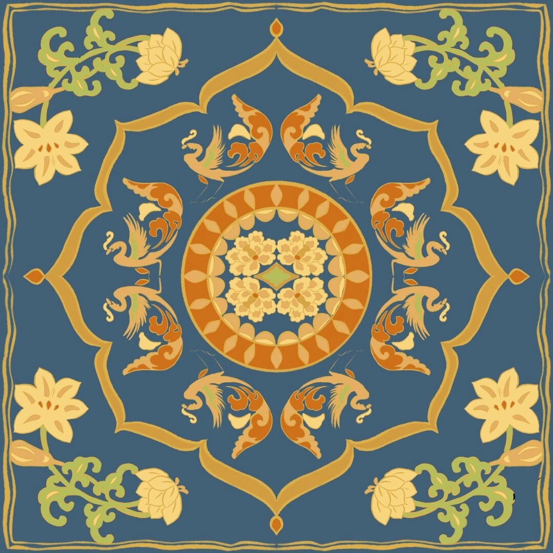 适合纹样 冷暖对比