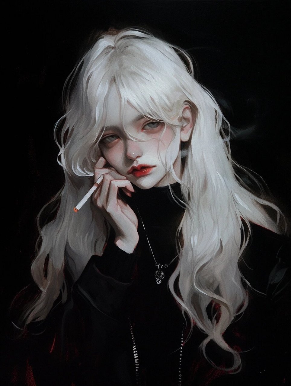 情绪头像 | 来组拽姐头像 发现大家喜欢看酷酷的白发小姐姐,那就做点