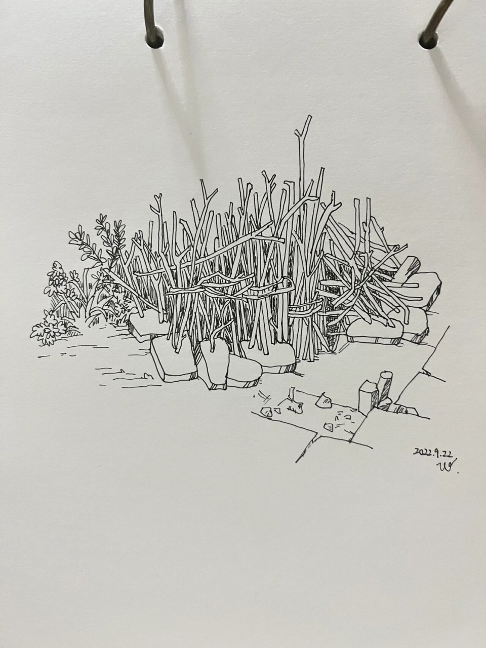 速写风景～干柴火堆 速写就是一不画手就生