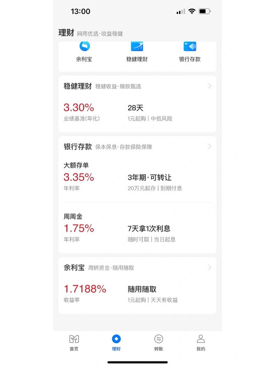 网商银行以上产品除了余利宝,哪款比较安全?