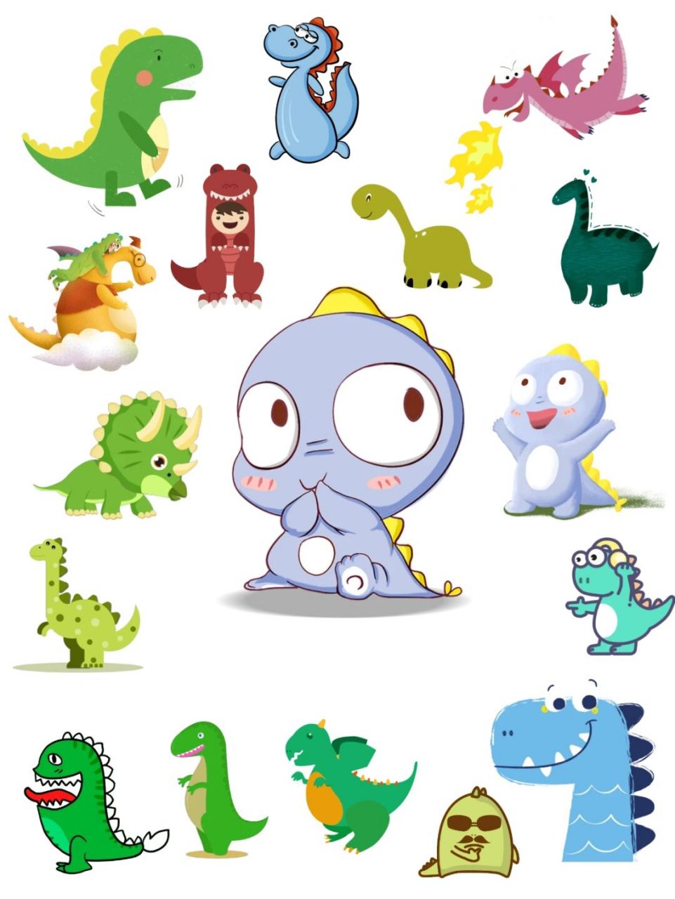 素材库97卡通恐龙免抠电子手账分享 97侏罗纪公园3大家看了吗