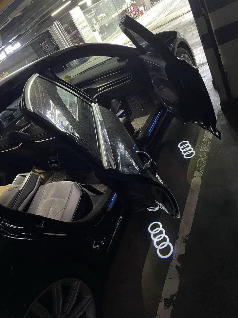 奥迪迎宾灯a4l a6l a3l a5 a8lq3 q5l q7 q8改装饰车门投影氛围灯