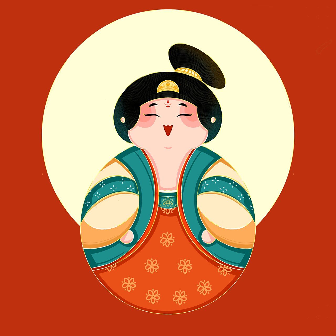 原创插画|唐朝仕女「用8715组成的小胖妞」 要说唐朝仕女带给我的