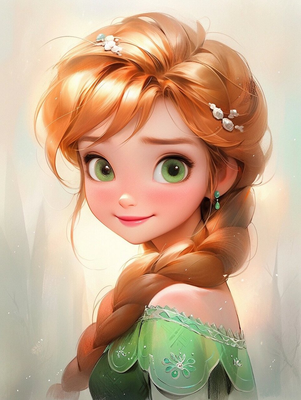 迪士尼公主头像系列 7615 冰雪奇缘之安娜公主 她是《冰雪奇缘》