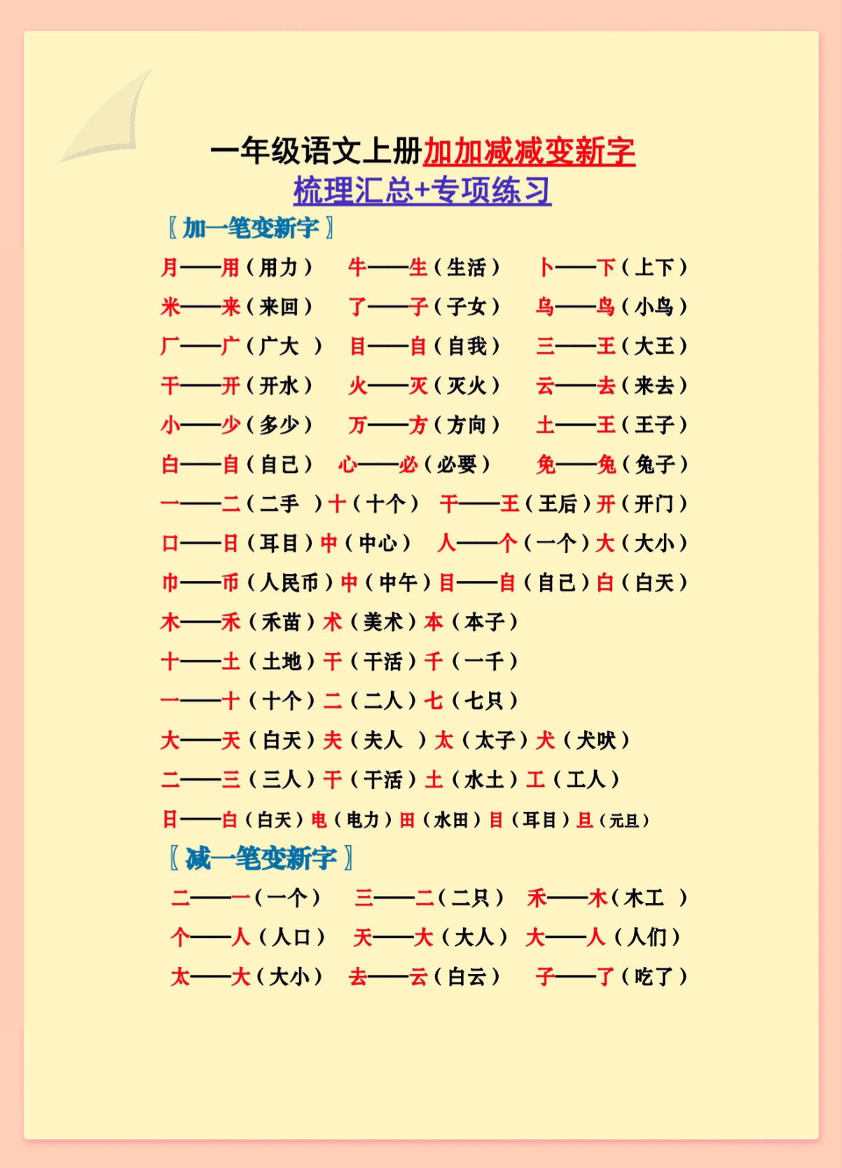 右加一笔图片