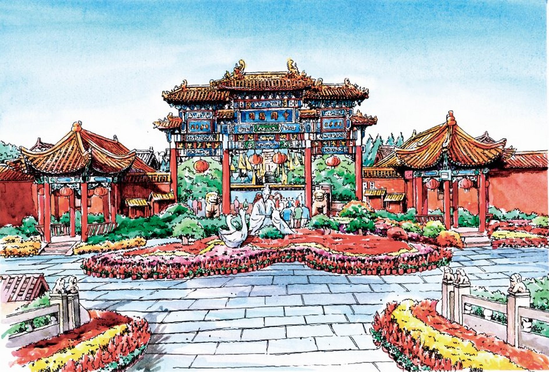 水彩手绘 | 水彩笔下不一样的八朝古都 开封古称汴梁,大梁,汴州,东京