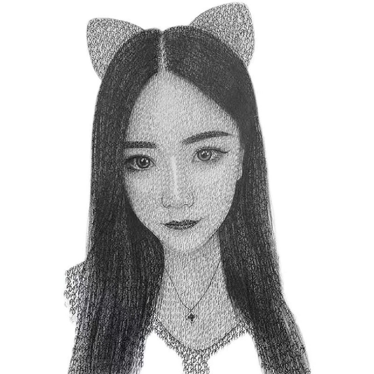 30用名字画人像名字作画手绘手写女友照片素描画像定制创意生日礼物