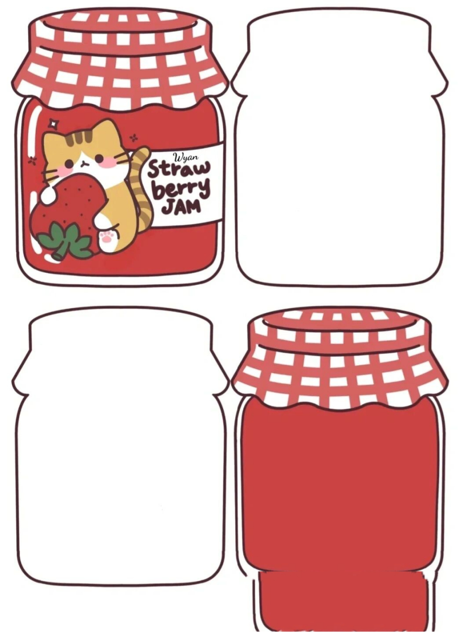 捏捏乐草莓果酱小猫图纸