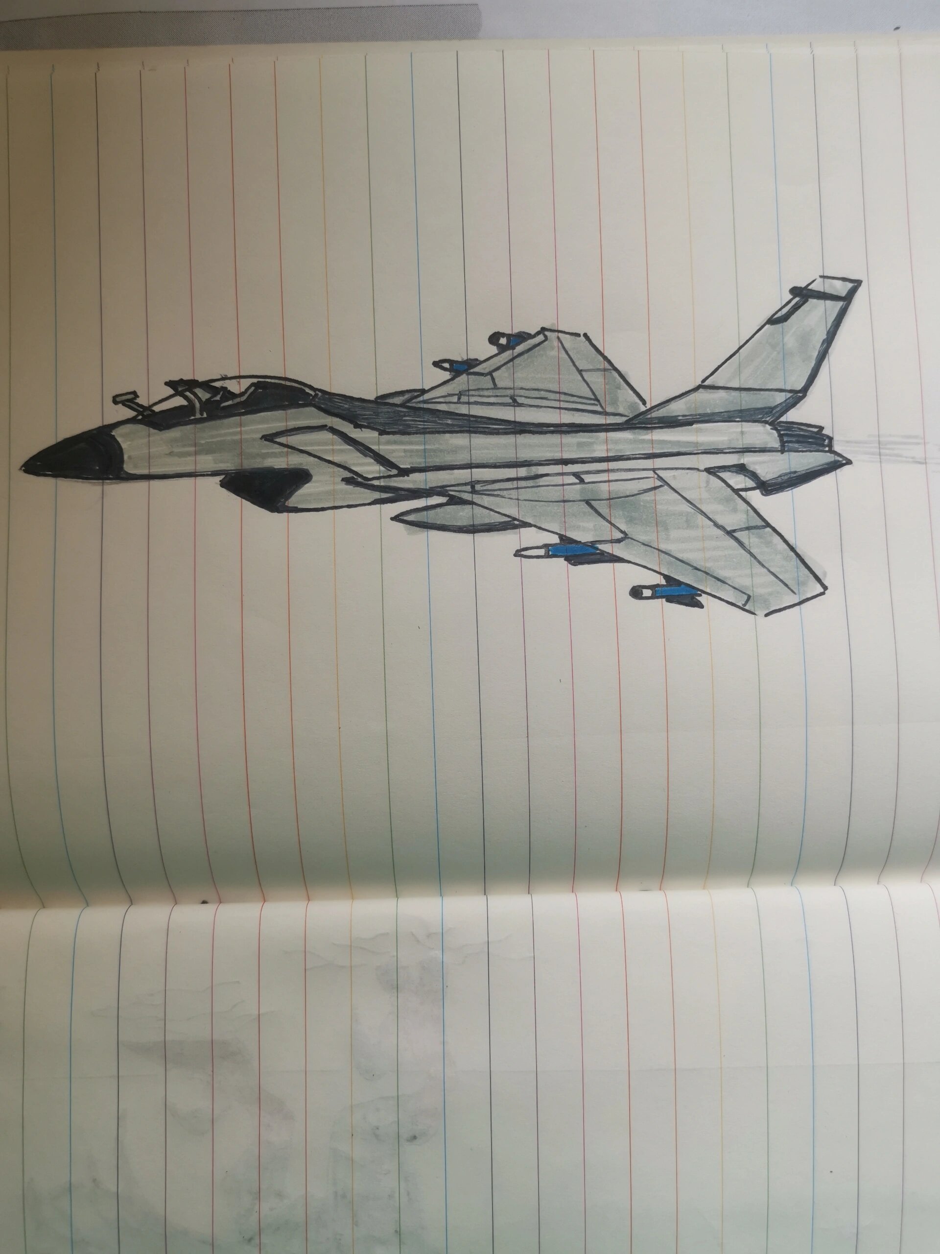 手绘中国空军歼——10战斗机,太帅了