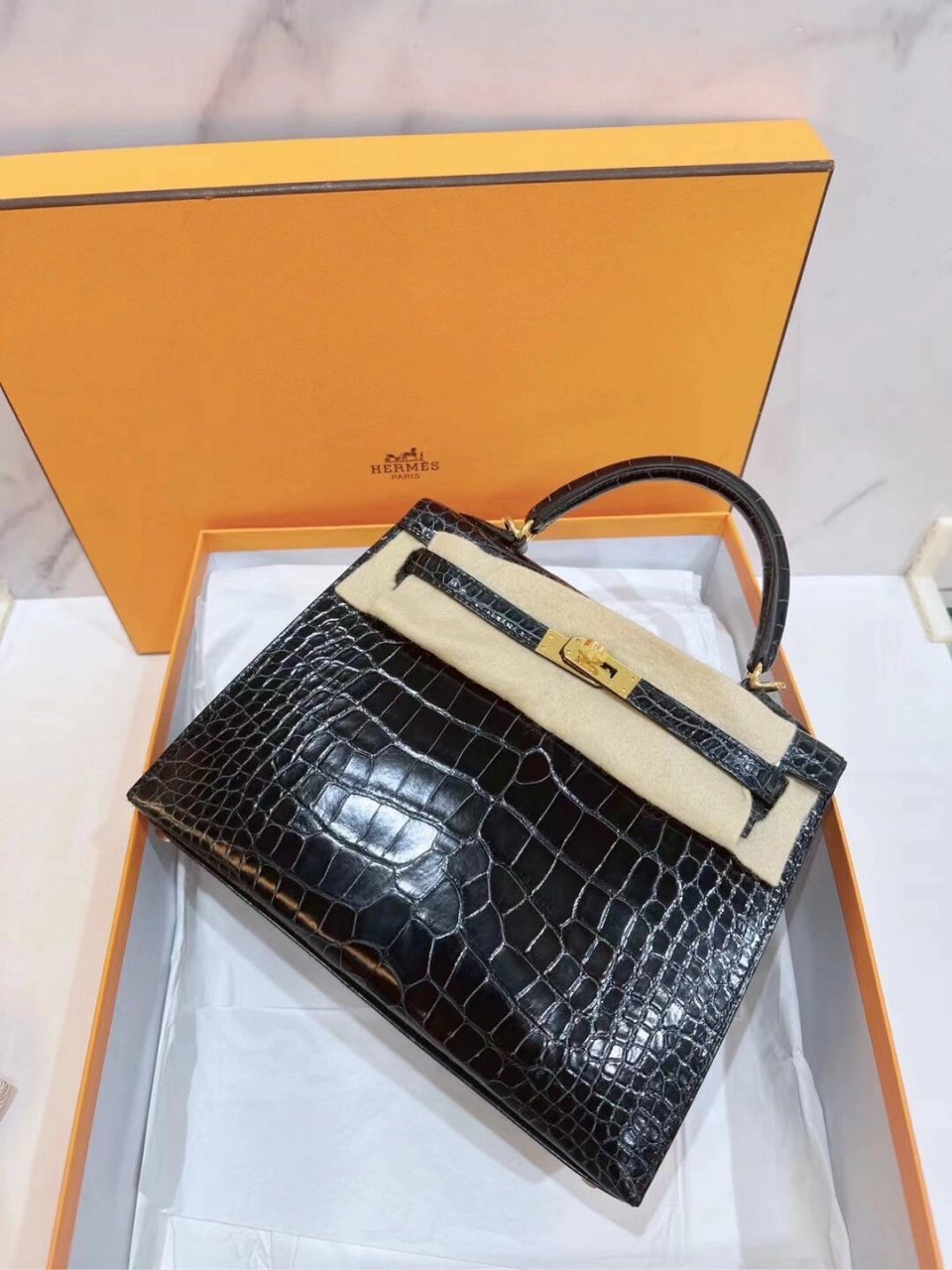 hermes爱马仕包包 hermes爱马仕 birkin25v0卢梭绿 亮面鳄鱼,超级耐看