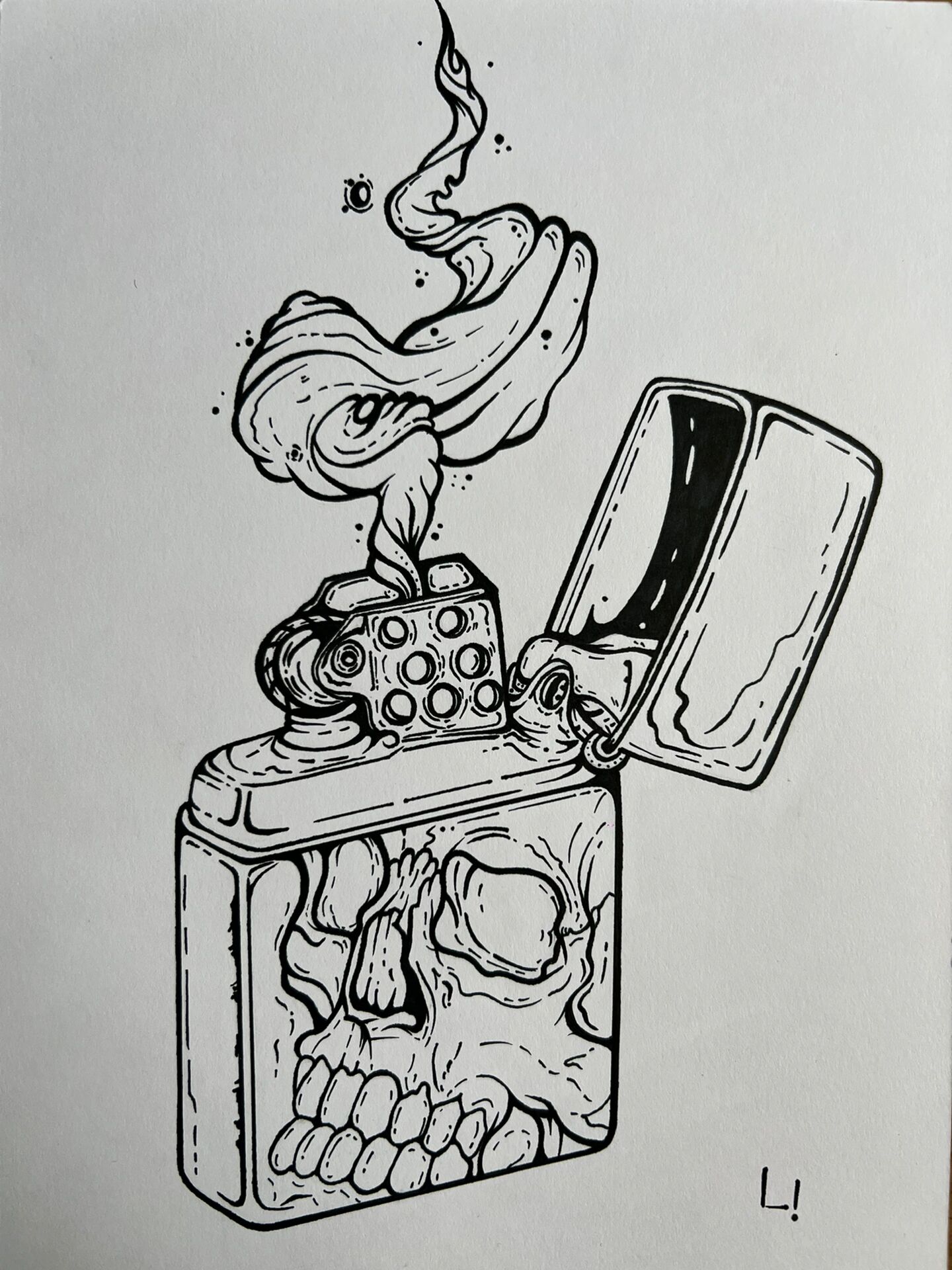 手绘黑白线条画 临摹(附线稿及细节图