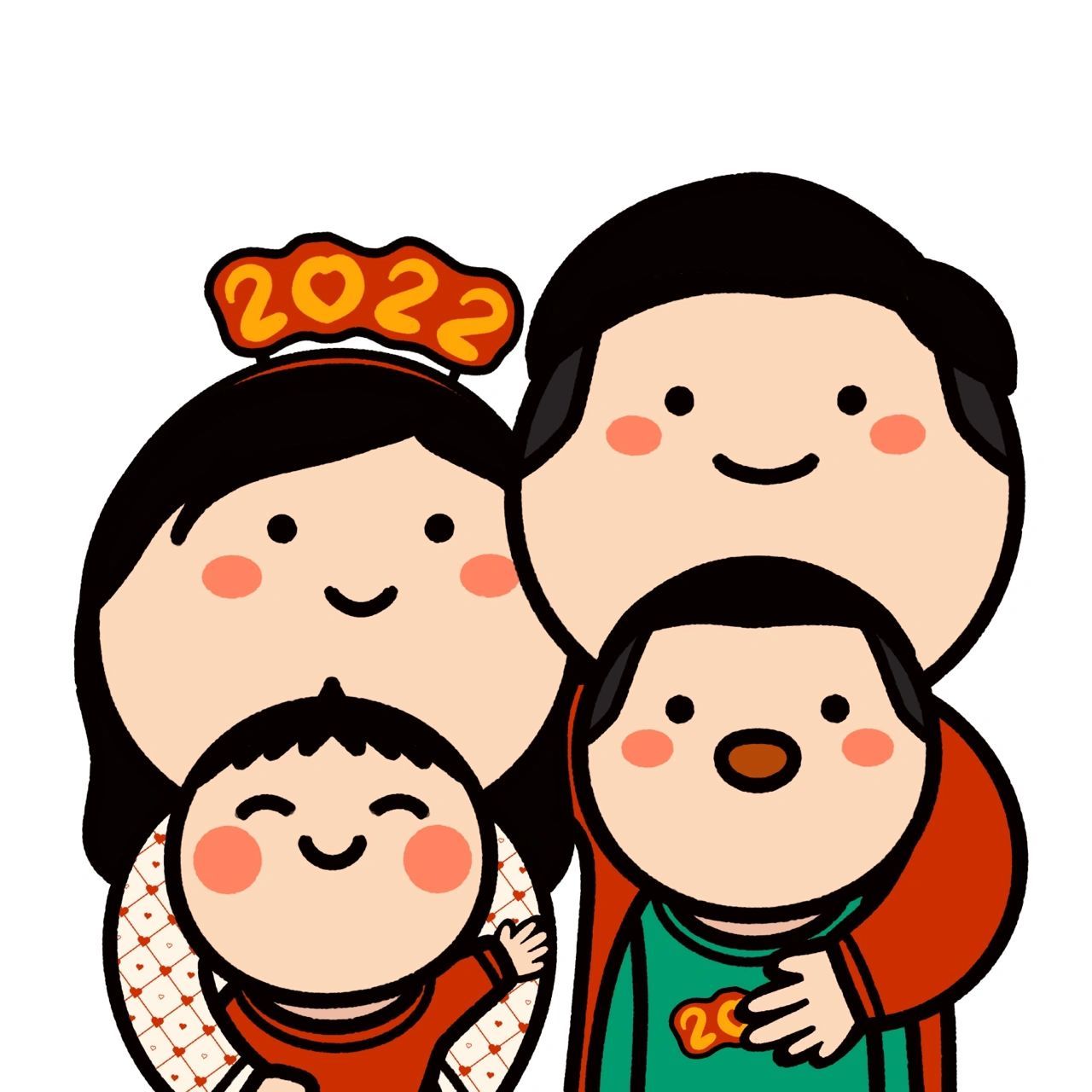 亲子头像:2022新年之一家四口    换汤不换药哦