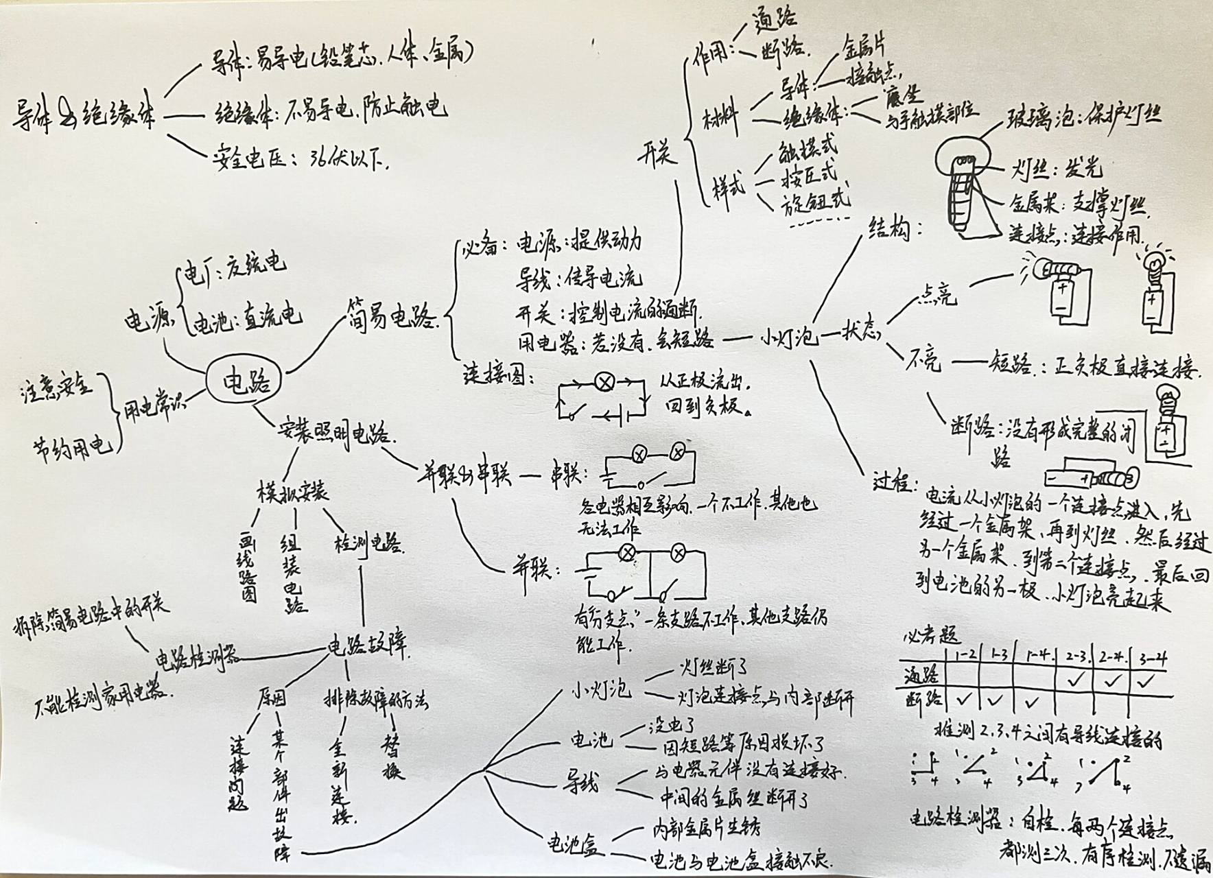 四年级下册科学第二单元思维导图