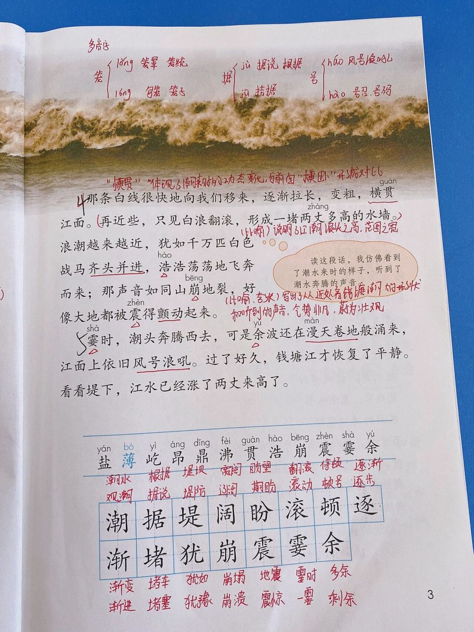四年级上册第一课《观潮》课文笔记 78学习目标 1.