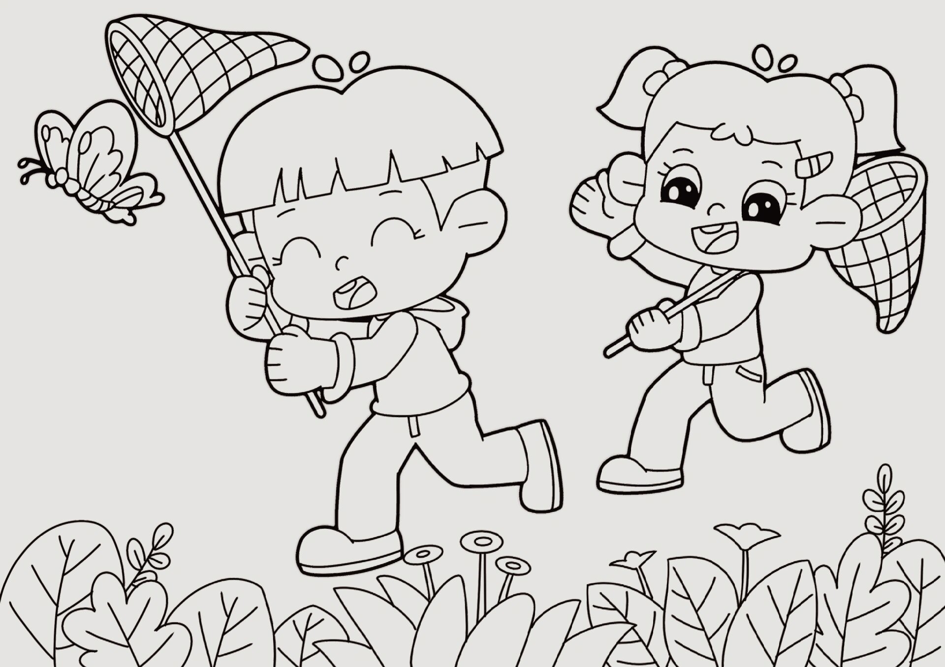 儿童主题画《捉蝴蝶》 #幼师儿童画# #幼师考编# #幼师简笔画# #儿童