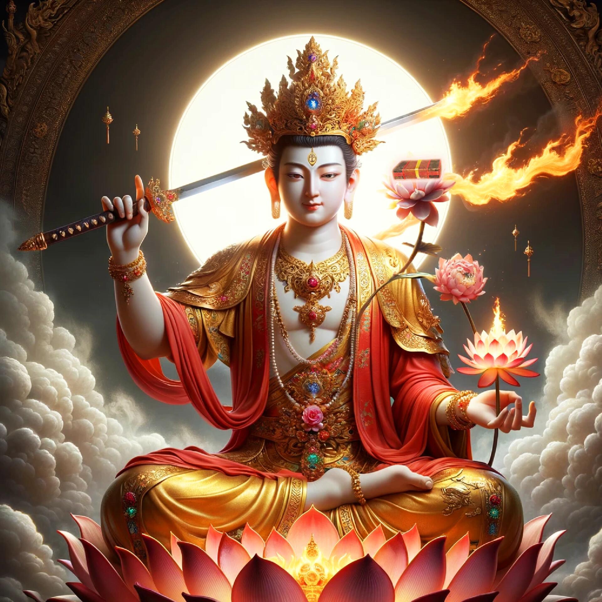 文殊菩萨五个法身,五方文殊-红黄文殊-吉祥