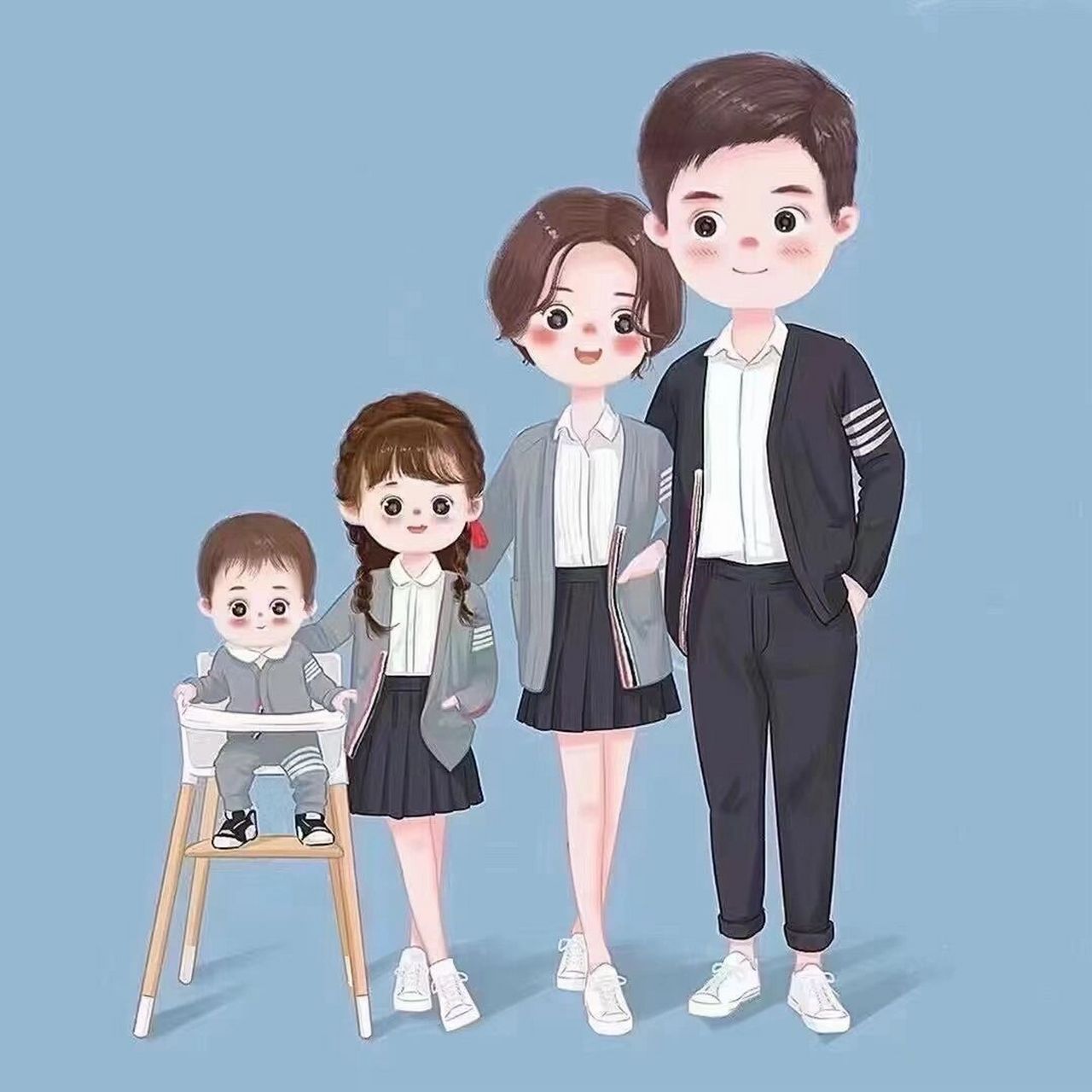 儿女双全 头像 背景 抠图素材是需要美图秀秀