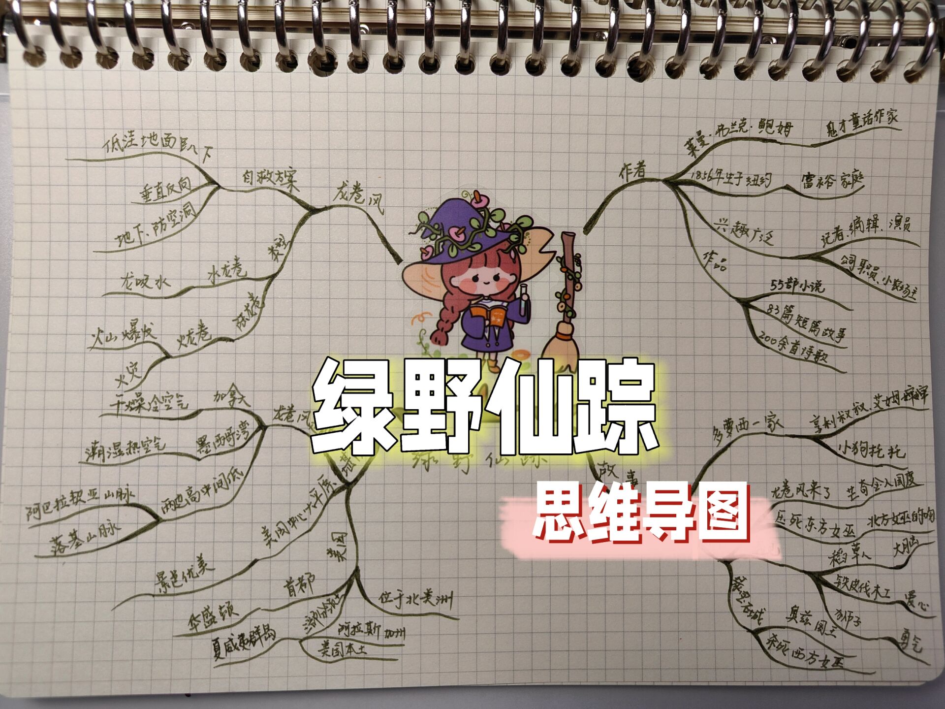 《绿野仙踪》思维导图 小学生必读书目《绿野仙踪》思维导图