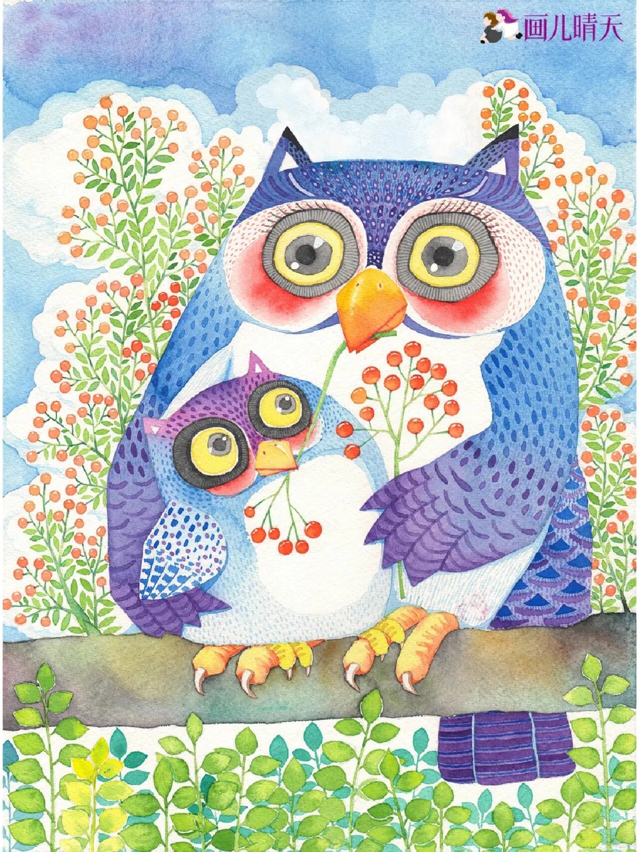画儿晴天四种猫头鹰的画法