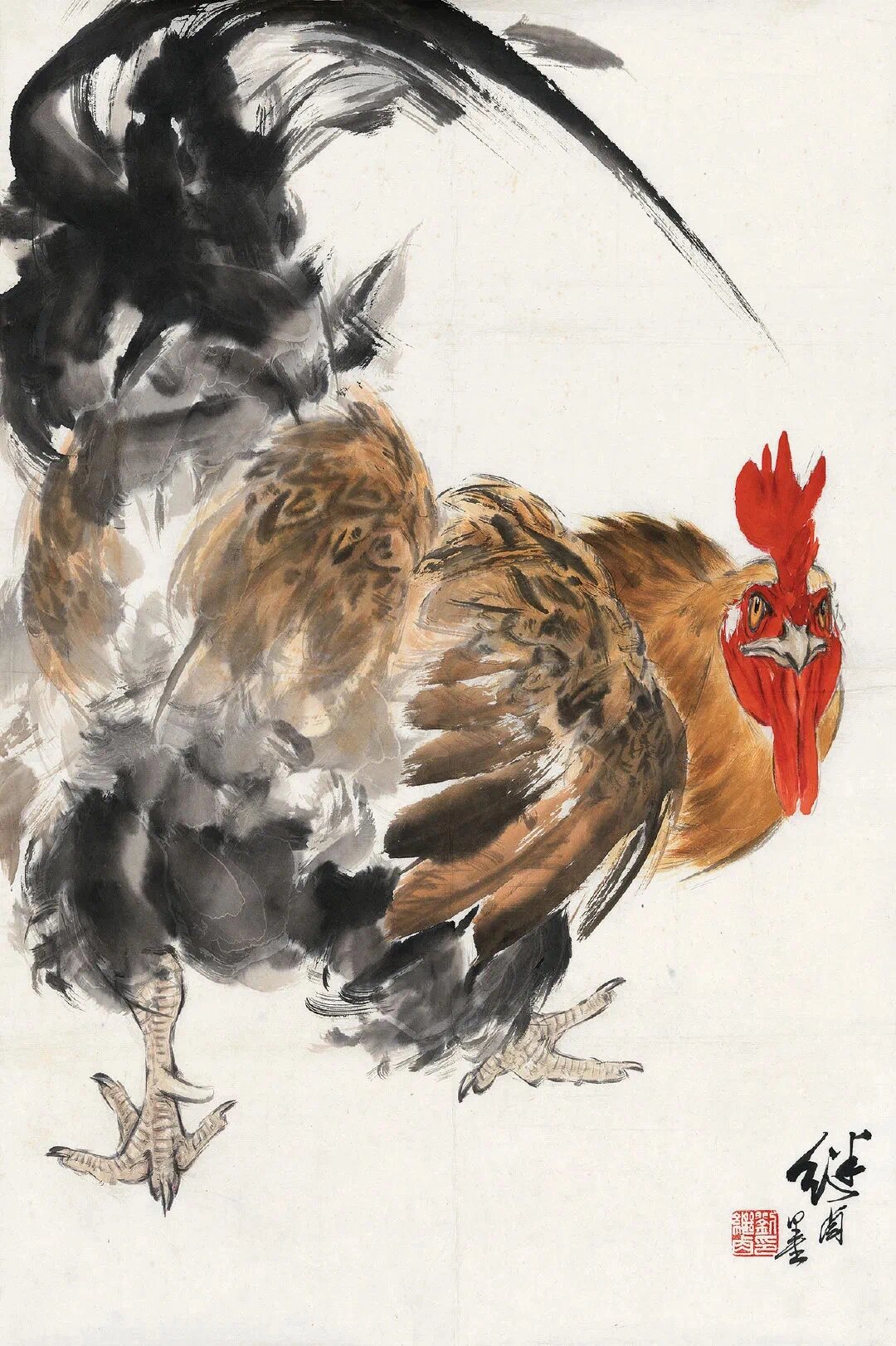 欣赏|刘继卣 花鸟画大公鸡