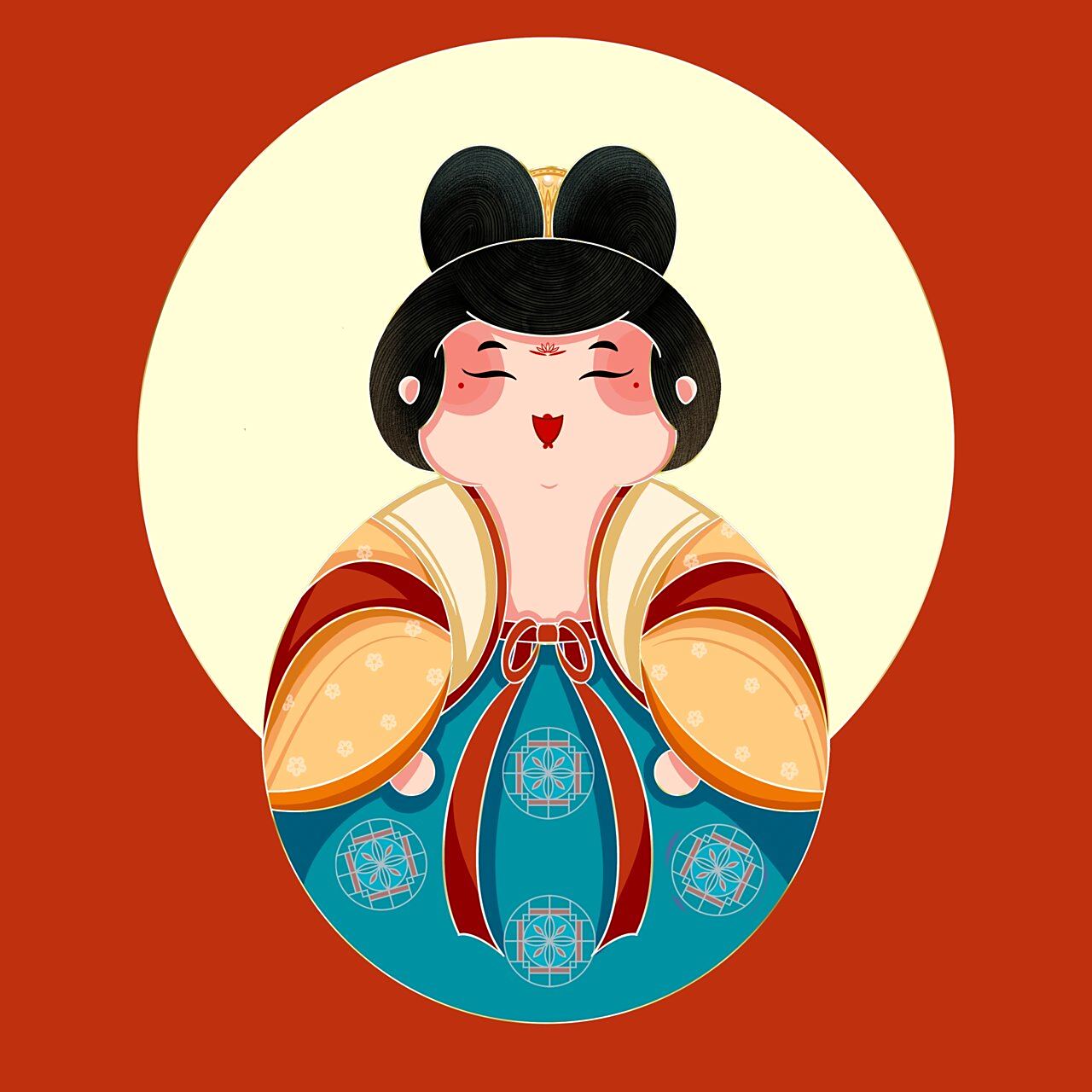 原创插画|唐朝仕女「用8715组成的小胖妞」 要说唐朝仕女带给我的