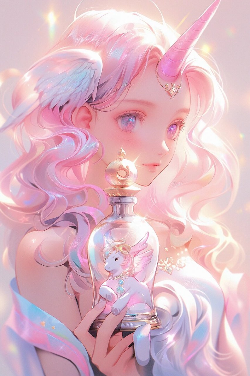 甜心壁纸06彩色梦幻独角兽少女 我可不是小乔哦