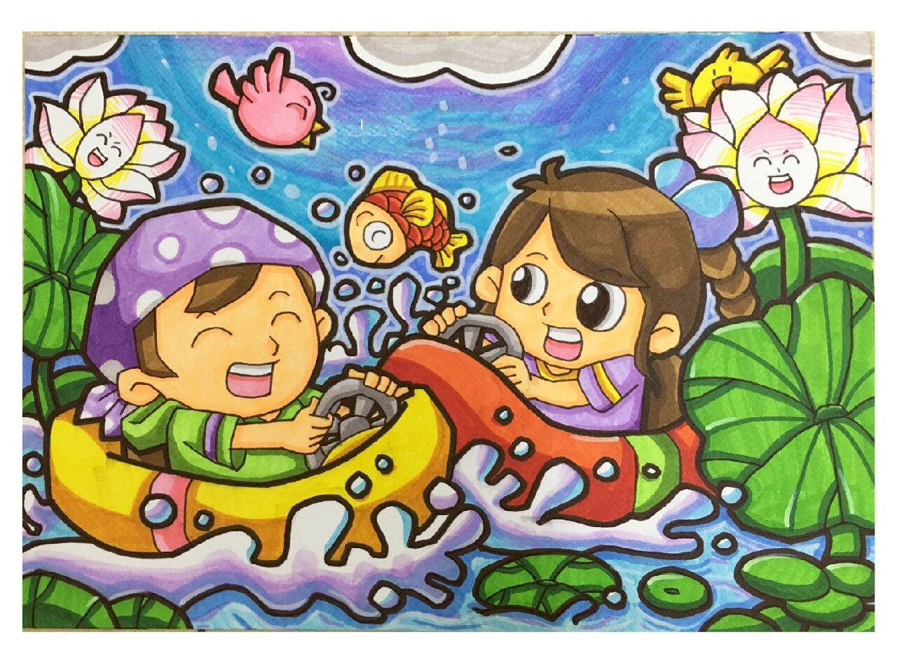 人物 简笔画 蜡笔画 童年