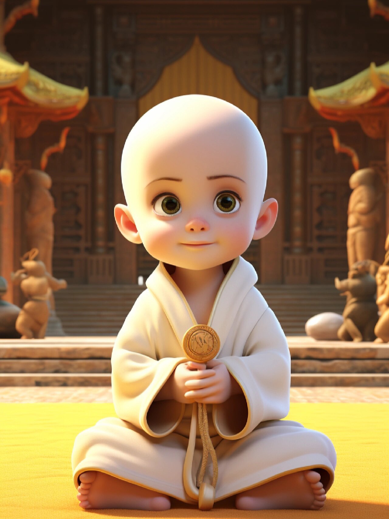 今天画了一组超级萌萌哒的小和尚