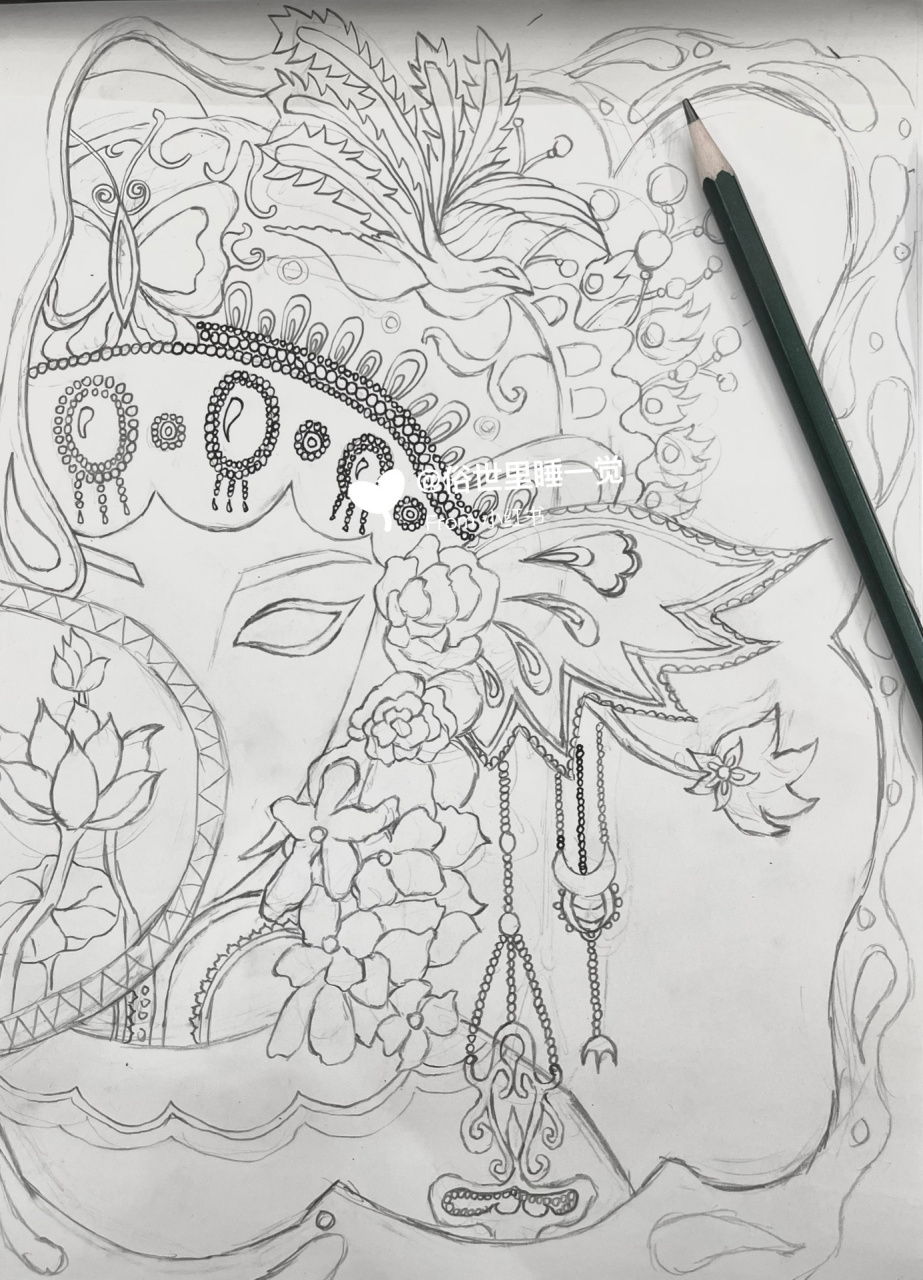 京剧人物手绘 黑白线描