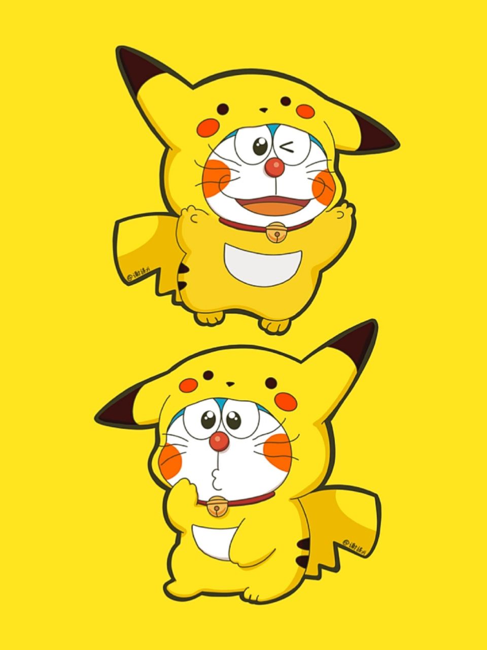 原创:哆啦a梦皮卡丘可爱壁纸头像 哆啦的博物馆7015谢诗yi 可爱哆