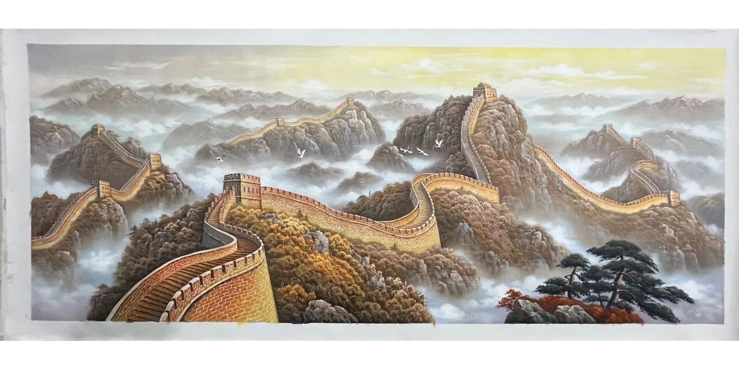 靠山长城画画家居客厅挂画赏析 靠山长城风水画家居客厅挂画掌握几个