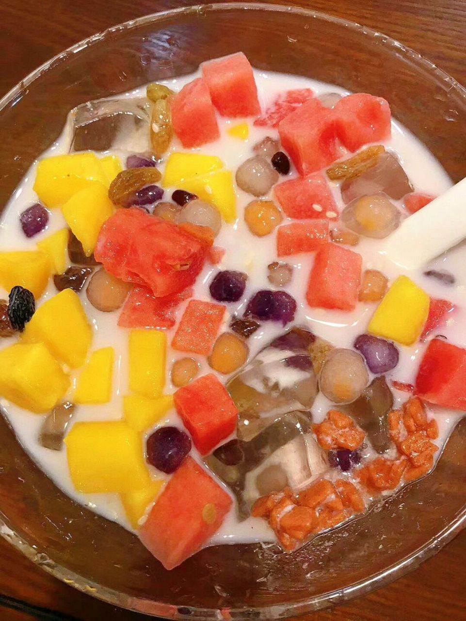 97自制水果芋圆冰粉!好吃到停不下来!