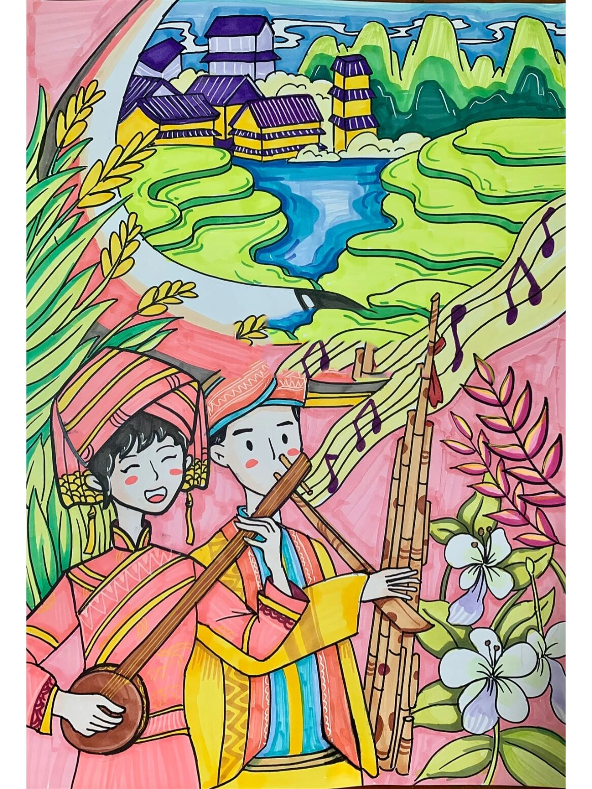 "壮美广西城市主题画"(接代画@美美教育阁的动态