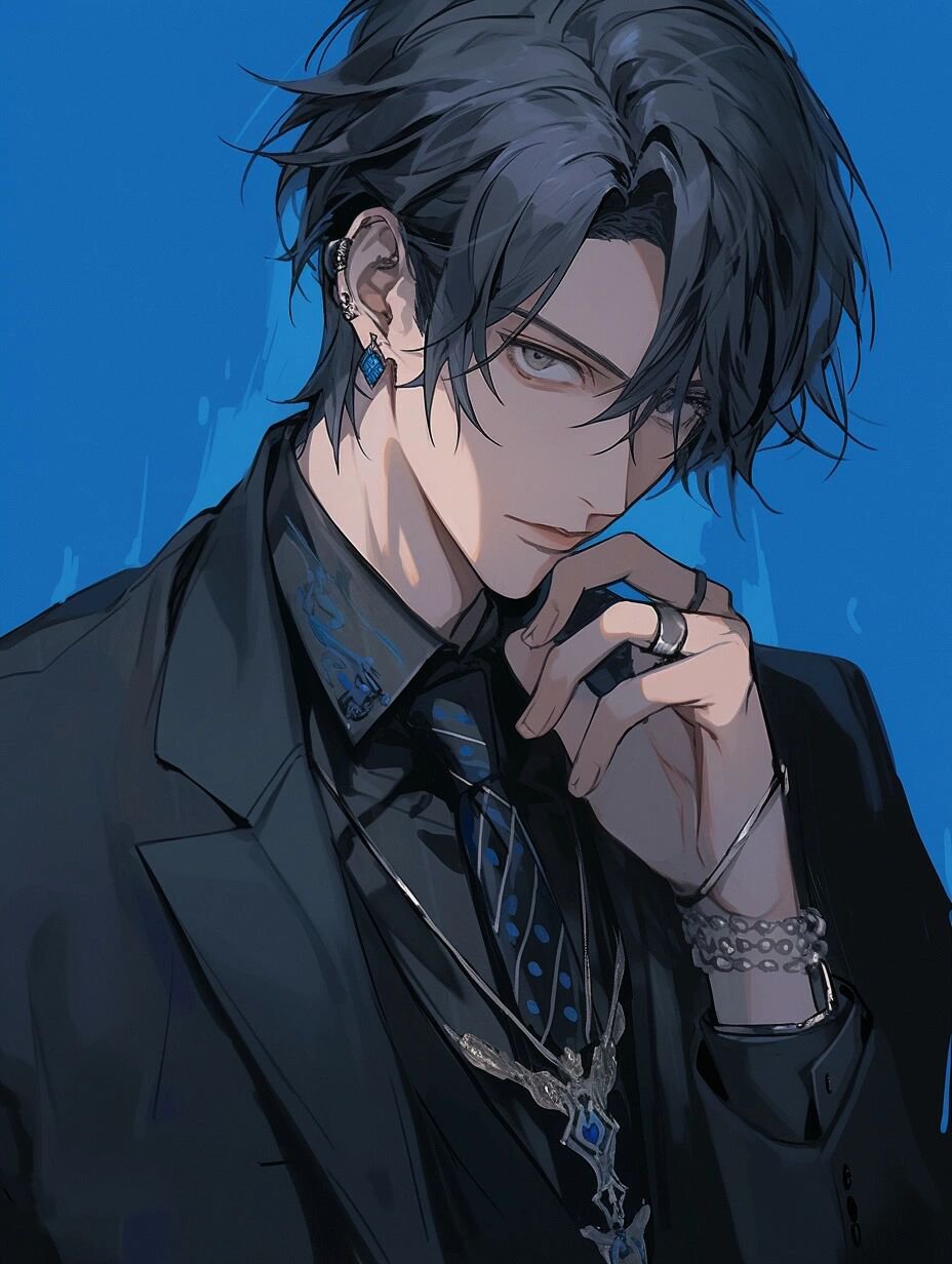 99ai男生头像 | 冷酷蓝黑撞色 注意事项:图1已被买断,请勿使用.