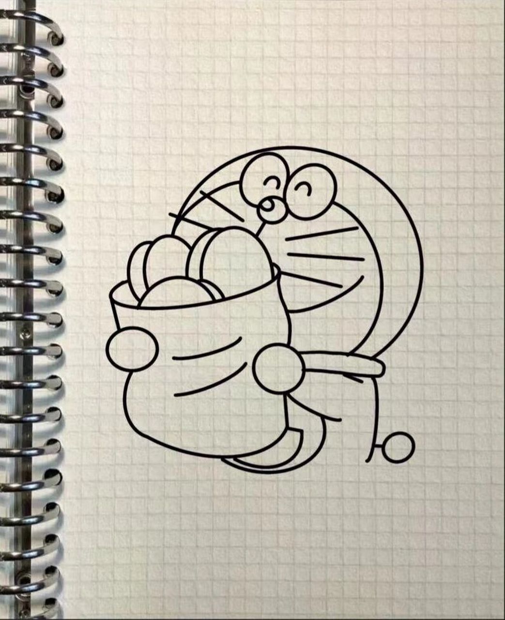 简笔画 是哆啦a梦最爱吃的铜锣烧哦