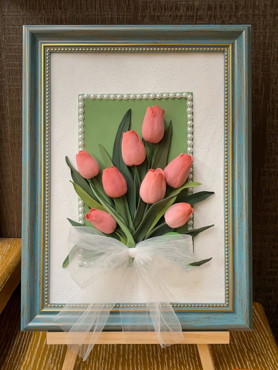 粘土浮雕画|郁金香粘土浮雕画93 超轻粘土做的郁金香 郁金香是春天